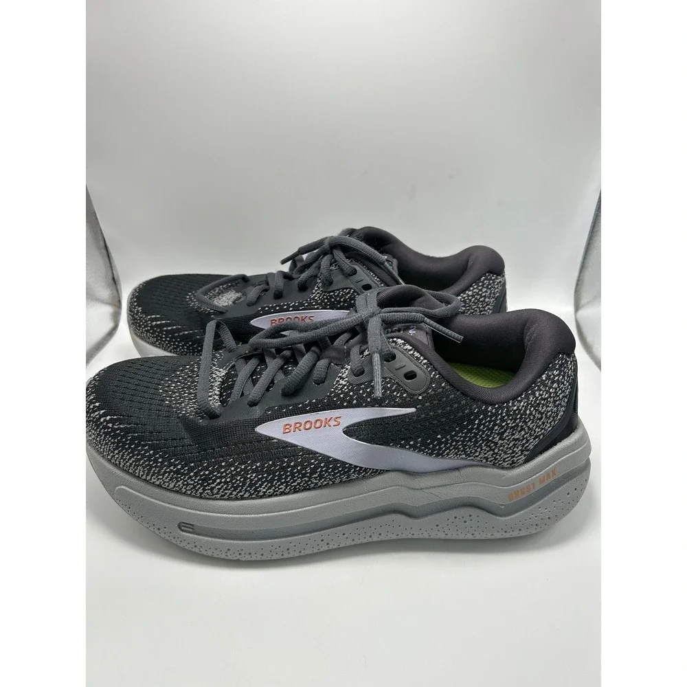 Brooks Ghost Max 2 Running Shoes Womens 7.5 Wide D Black Grey Cushion